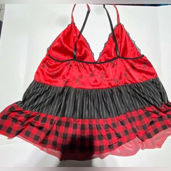 ♦️RAMPAGE Babydoll with underwear Red/Black  Size large Like New♦️ - Picture 6 of 9